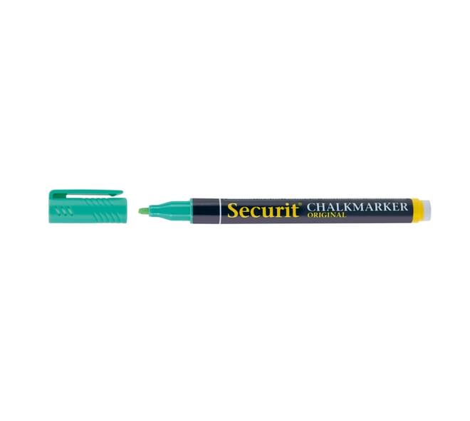 Krijtstift Securit SMA-100 rond 1-2mm wit/blauw/groen/rood blister à 4 stuks