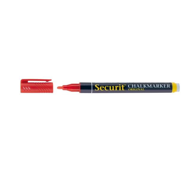 Krijtstift Securit SMA-100 rond 1-2mm wit/blauw/groen/rood blister à 4 stuks