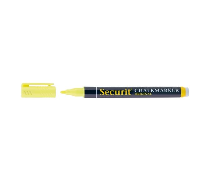 Krijtstift Securit SMA-100 rond 1-2mm geel/oranje/roze/paars blister à 4 stuks