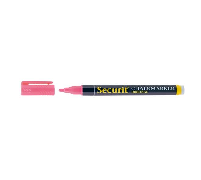 Krijtstift Securit SMA-100 rond 1-2mm geel/oranje/roze/paars blister à 4 stuks