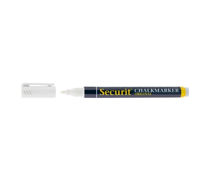 Krijtstift Securit SMA-100 rond wit 1-2mm blister à 4 stuks
