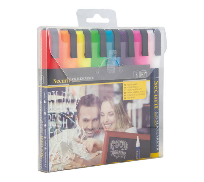 Krijtstift Securit SMA-510 schuin 2-6mm assorti blister à 8 stuks