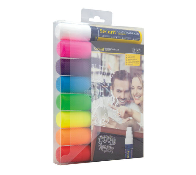 Krijtstift Securit SMA-720 blok ass 7-15mm blister à 8 stuks