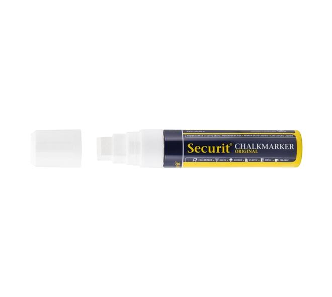 Krijtstift Securit SMA-720 blok wit 7-15mm blister à 8 stuks