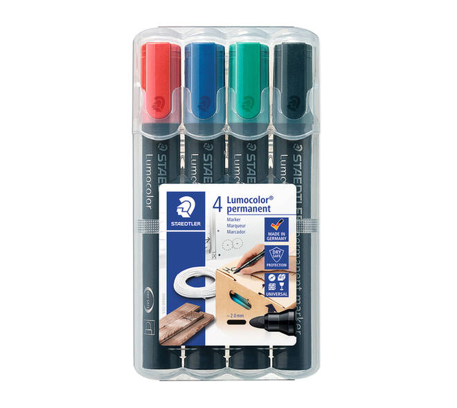 Viltstift Staedtler 352 rond assorti 2mm set à 4 stuks assorti