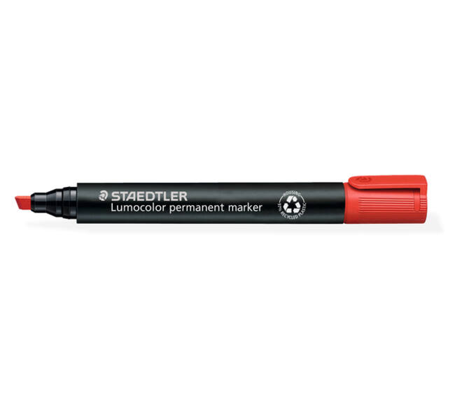 Viltstift Staedtler Lumocolor 350 permanent schuin rood