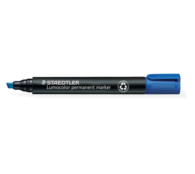 Viltstift Staedtler Lumocolor 350 permanent schuin blauw