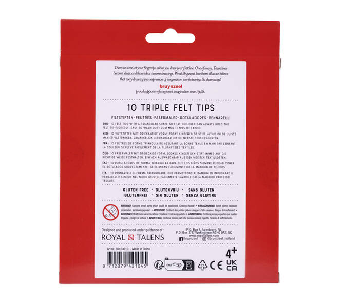 Viltstift Bruynzeel Kids Triple assorti 10 stuks