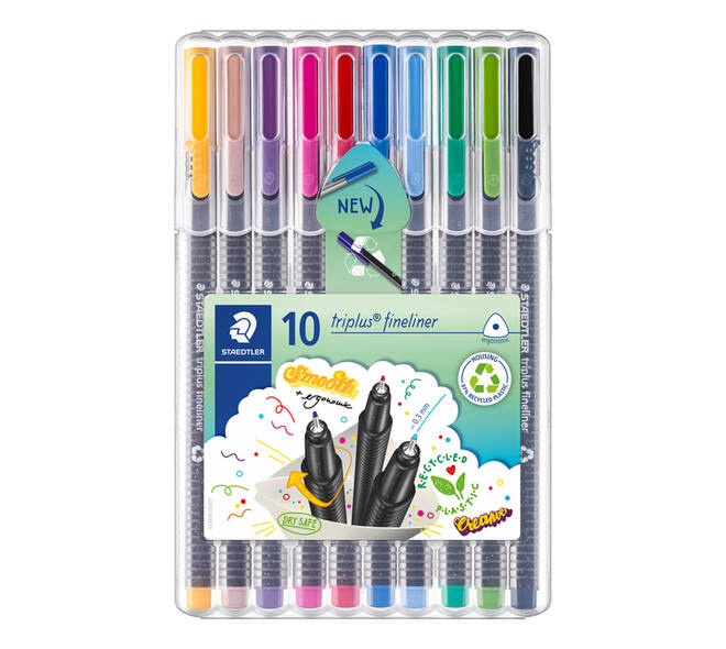 Fineliner Staedtler Triplus 334 assorti 0.3mm 10 stuks