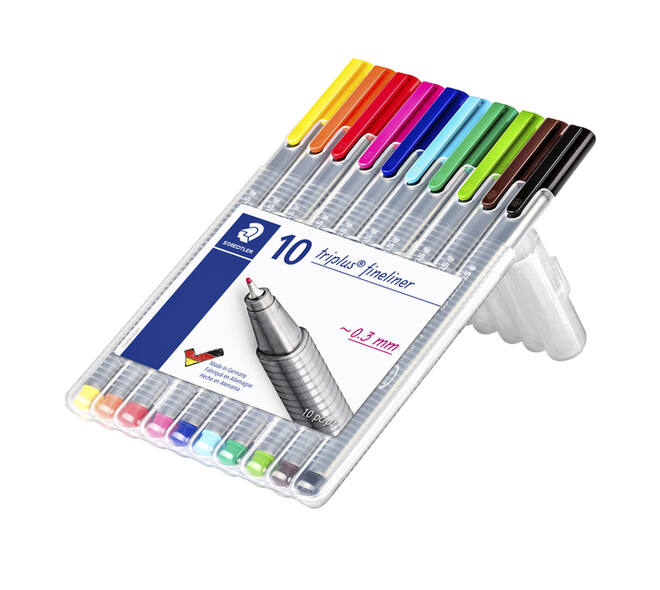 Fineliner Staedtler Triplus 334 assorti 0.3mm 10 stuks