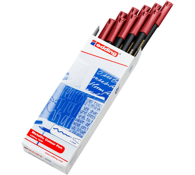 Fineliner edding 1200 072 fijn metallic rood