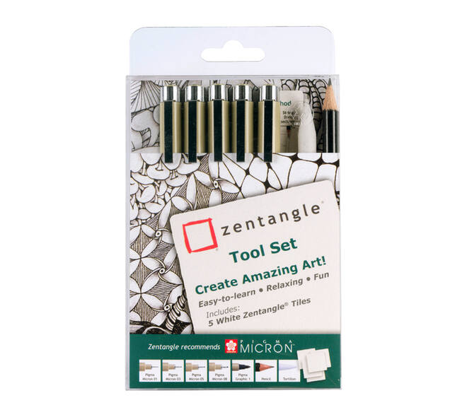 Tekenset Sakura Zentangle set à 12 delen assorti