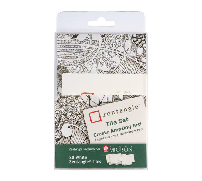 Tekenset Sakura Zentangle set à 20 patronen wit