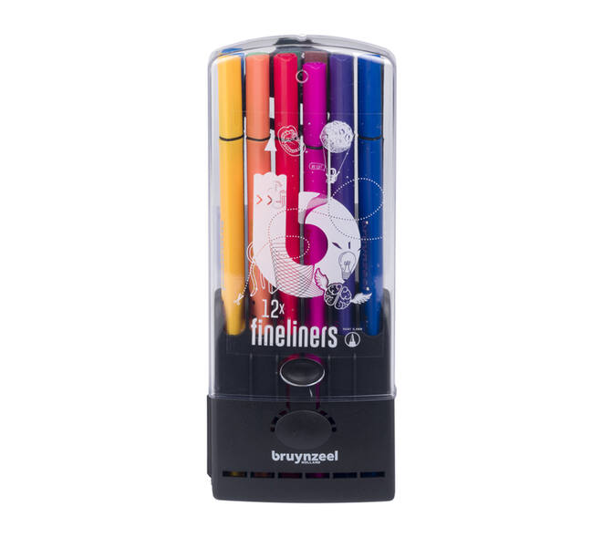 Fineliner Bruynzeel Teens assorti etui à 12 stuks