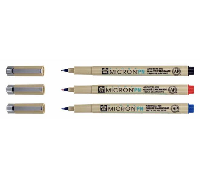Fineliner Sakura Pigma Micron 0.4mm blister à 3 stuks assorti