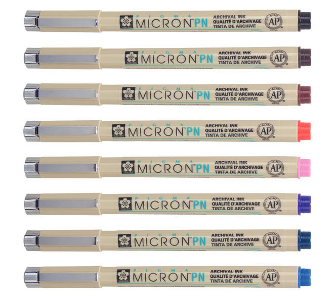Fineliner Sakura Pigma Micron 0.4mm blister à 8 stuks assorti