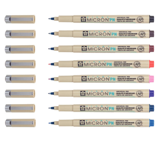 Fineliner Sakura Pigma Micron 0.4mm blister à 8 stuks assorti