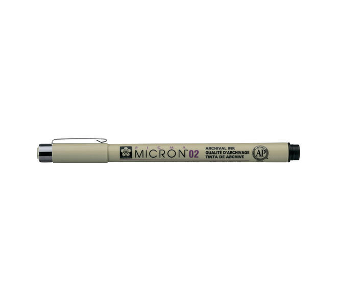 Fineliner Sakura Pigma Micron 02 0.3mm zwart