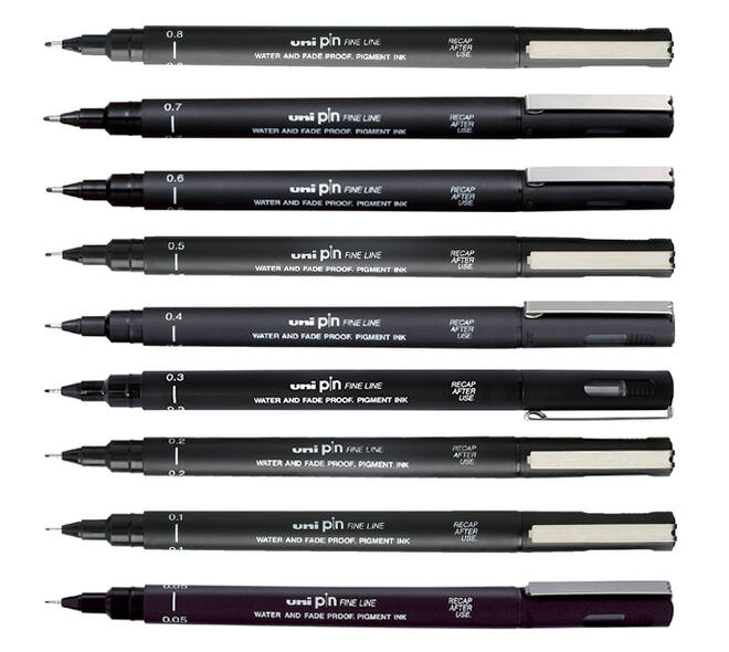 Fineliner Uni-ball Pin 0.7mm zwart