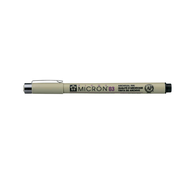 Fineliner Sakura Pigma Micron 03 0.35mm zwart