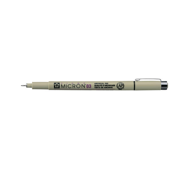 Fineliner Sakura Pigma Micron 03 0.35mm zwart