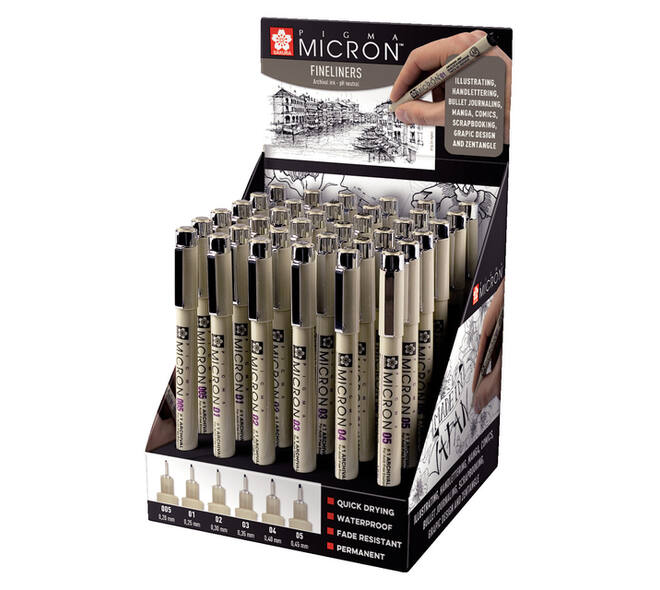 Fineliner Sakura Pigma Micron assorti zwart