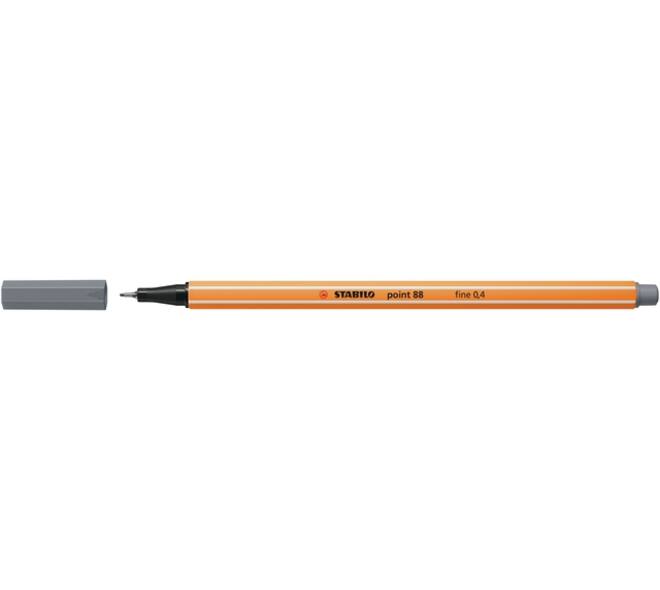 Fineliner STABILO point 88/96 fijn donkergrijs