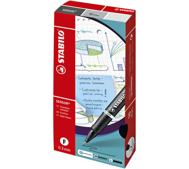 Fineliner STABILO Sensor 189/46 fijn zwart