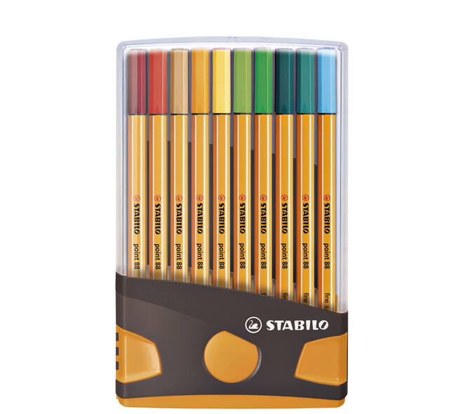 Fineliner STABILO point 88/20 ColorParade rollerset antr/or F ass 20st