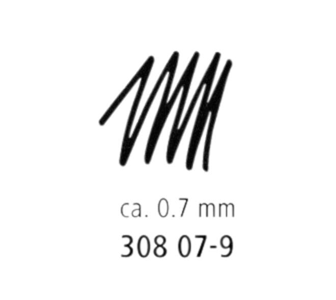 Fineliner Staedtler Pigment 308 zwart 0.7mm