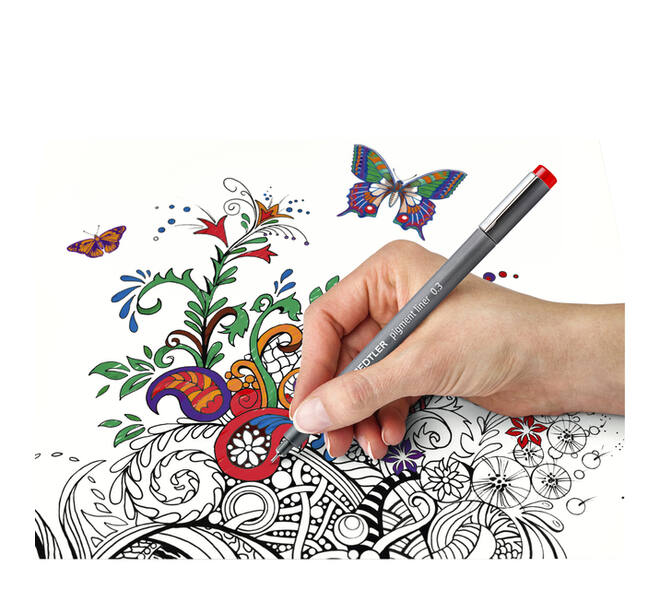 Fineliner Staedtler Pigment 308 zwart 0.6mm