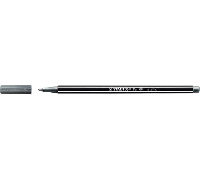 Viltstift STABILO Pen 68/805 medium metallic zilver