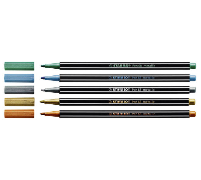 Viltstift STABILO Pen 68/841 medium metallic blauw
