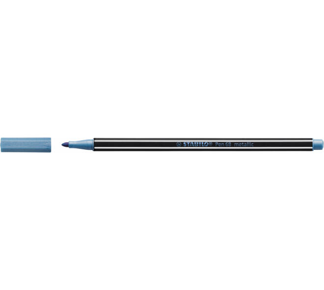 Viltstift STABILO Pen 68/841 medium metallic blauw