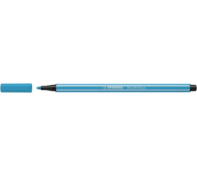 Viltstift STABILO Pen 68/031 medium neon blauw