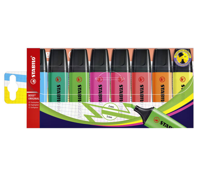 Markeerstift STABILO BOSS Original 70/8 assorti etui à 8 stuks