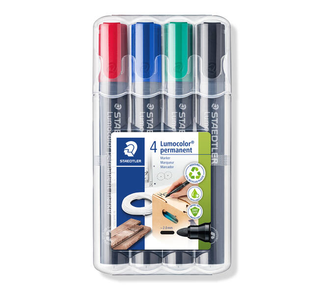 Viltstift Staedtler 356 voor flipover rond 2mm 4 stuks assor