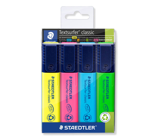 Markeerstift Staedtler 364 Textsurfer assorti 4 stuks