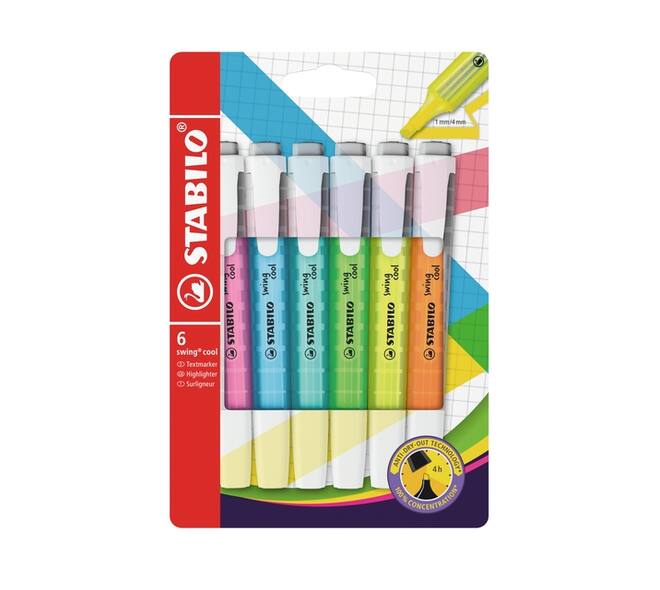 Markeerstift STABILO Swing cool 275/6 assorti etui à 6 stuks