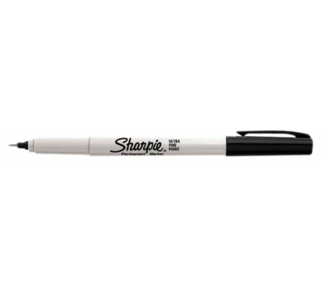 Viltstift Sharpie rond ultra fijn zwart blister à 2 stuks