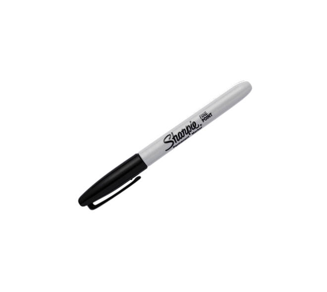 Viltstift Sharpie rond fijn zwart blister à 2 stuks