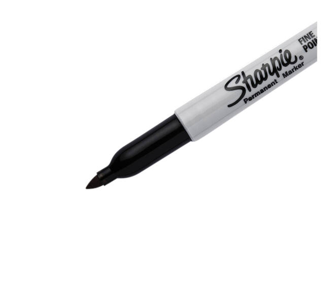 Viltstift Sharpie rond fijn zwart blister à 2 stuks