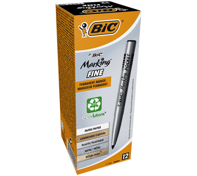 Viltstift Bic 1445 ecolutions rond fijn zwart