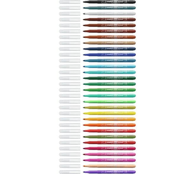 Viltstift STABILO power 280/24 assorti etui à 24 stuks