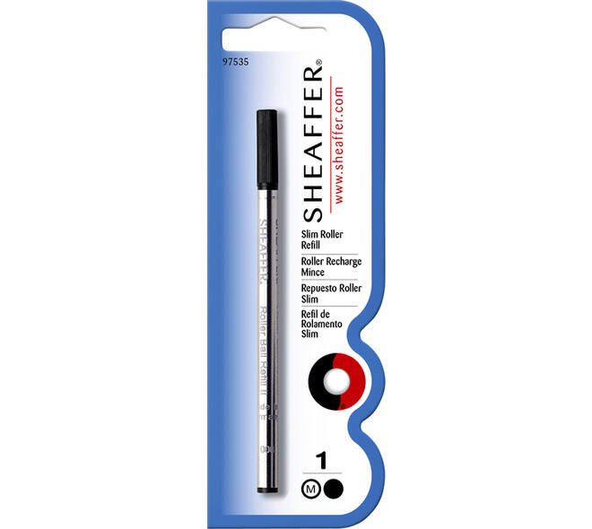 Rollerpenvulling Sheaffer slim medium zwart blister à 1 stuk