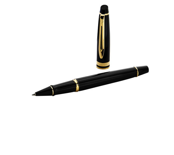 Rollerpen Waterman Expert black lacquer GT fijn