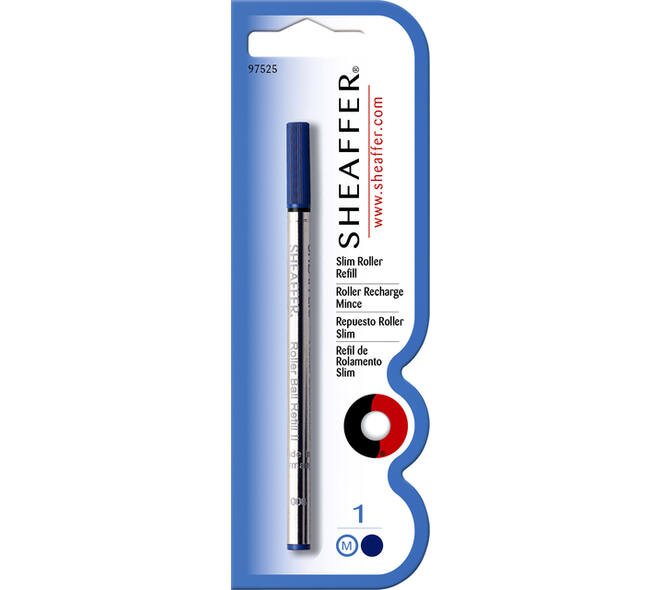 Rollerpenvulling Sheaffer slim medium blauw blister à 1 stuk