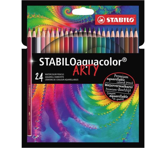Kleurpotloden STABILO 1624 aquacolor Arty assorti etui à 24 stuks