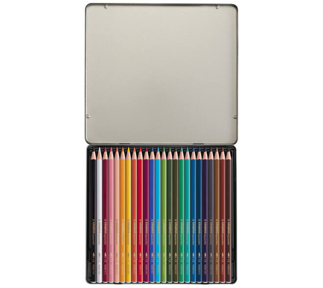 Kleurpotloden STABILO 1624 aquacolor assorti blik à 24 stuks