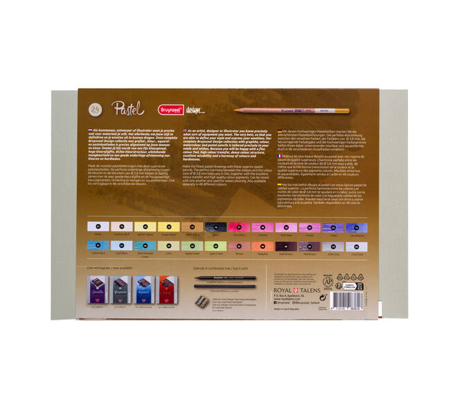 Pastelpotlood Bruynzeel Design met luxe bewaardoos assorti 24 stuks